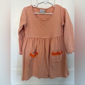 Charming Striped Orange and White Dress